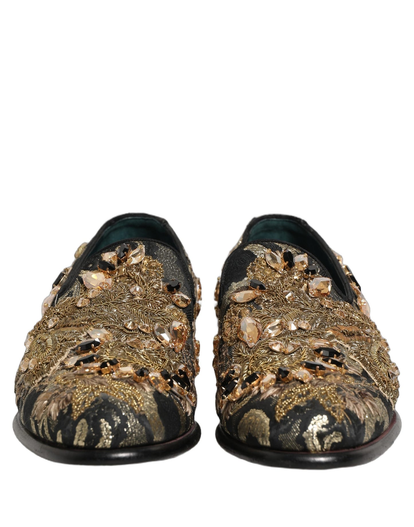 Chaussures Mocassins Dolce & Gabbana en Velours Noir Orné
