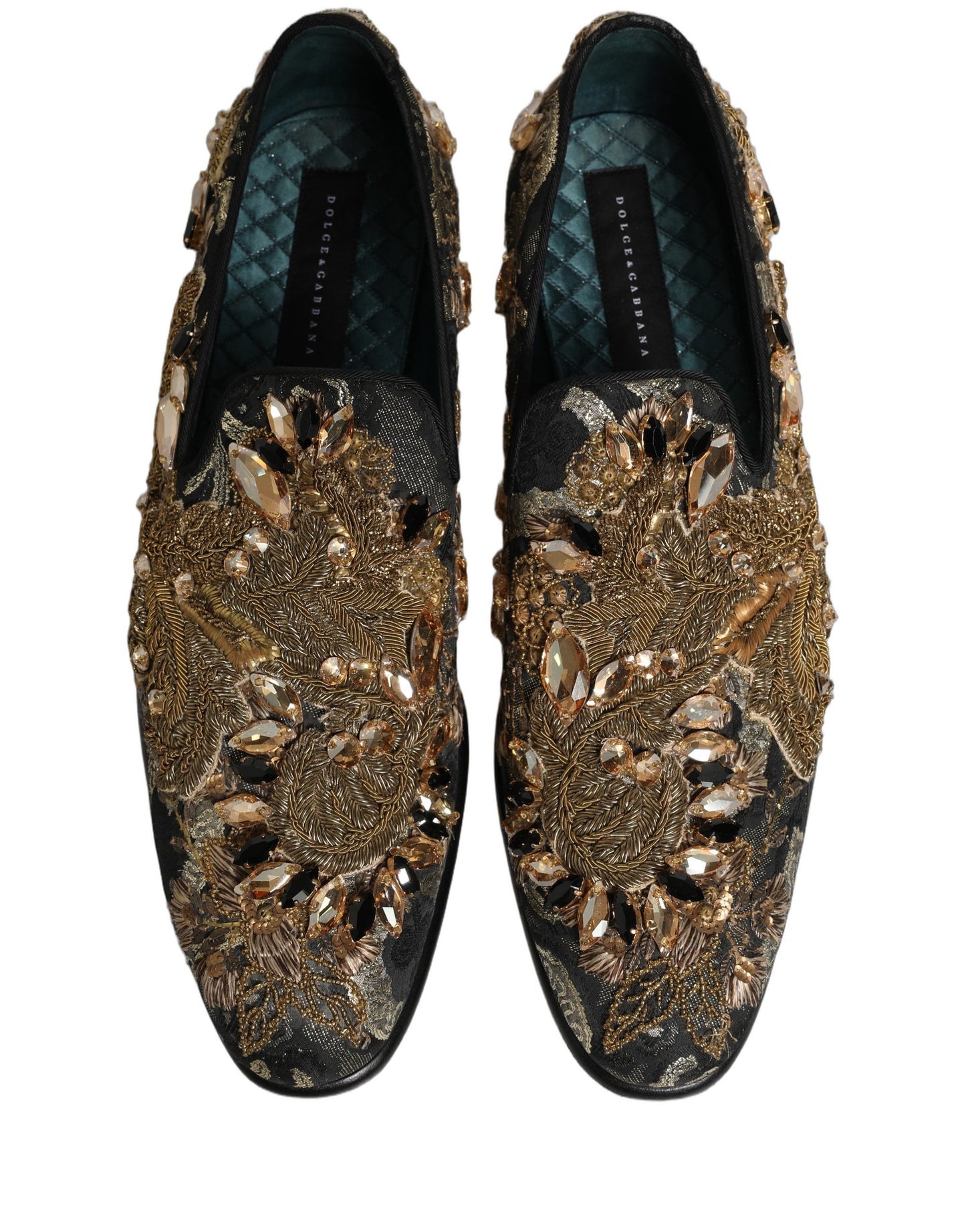 Chaussures Mocassins Dolce & Gabbana en Velours Noir Orné