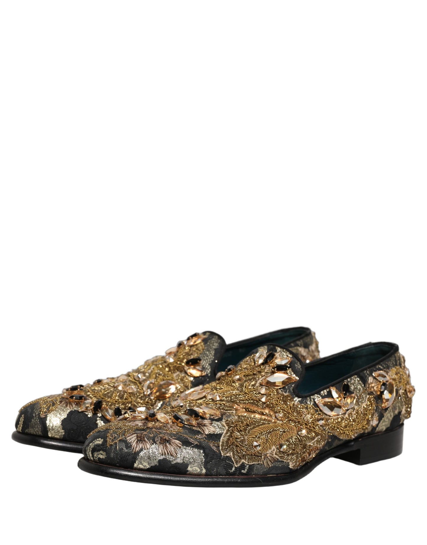 Chaussures Mocassins Dolce & Gabbana en Velours Noir Orné