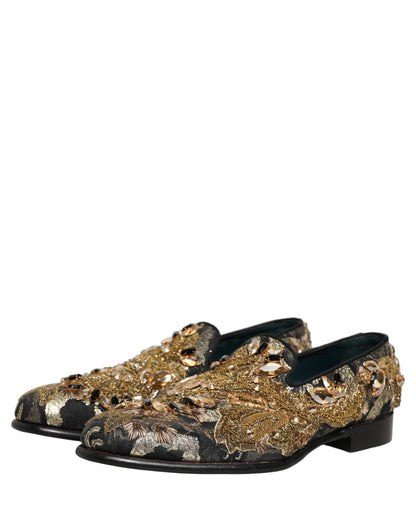 Chaussures Mocassins Dolce & Gabbana en Velours Noir Orné