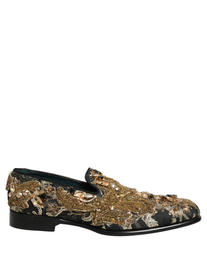 Chaussures Mocassins Dolce & Gabbana en Velours Noir Orné