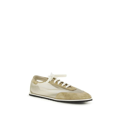 Dear Frances Beige Calf Leather Bos Taurus Low Top Sneakers