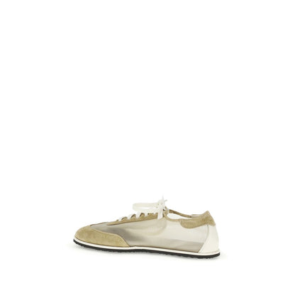 Dear Frances Beige Calf Leather Bos Taurus Low Top Sneakers