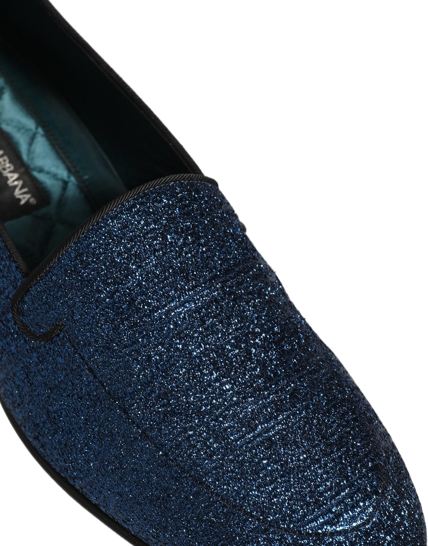 Zapatos Loafers Dolce & Gabbana de Lurex Azul Brillante con Logo DG