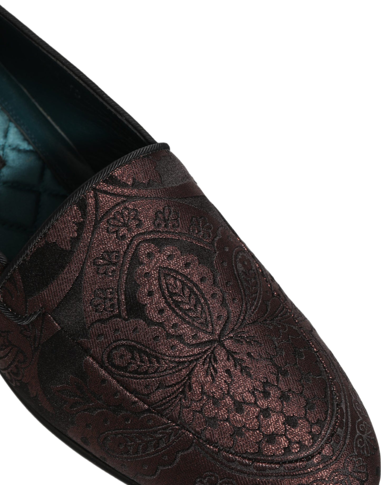 Mocassins à enfiler en cuir jacquard marron Dolce & Gabbana