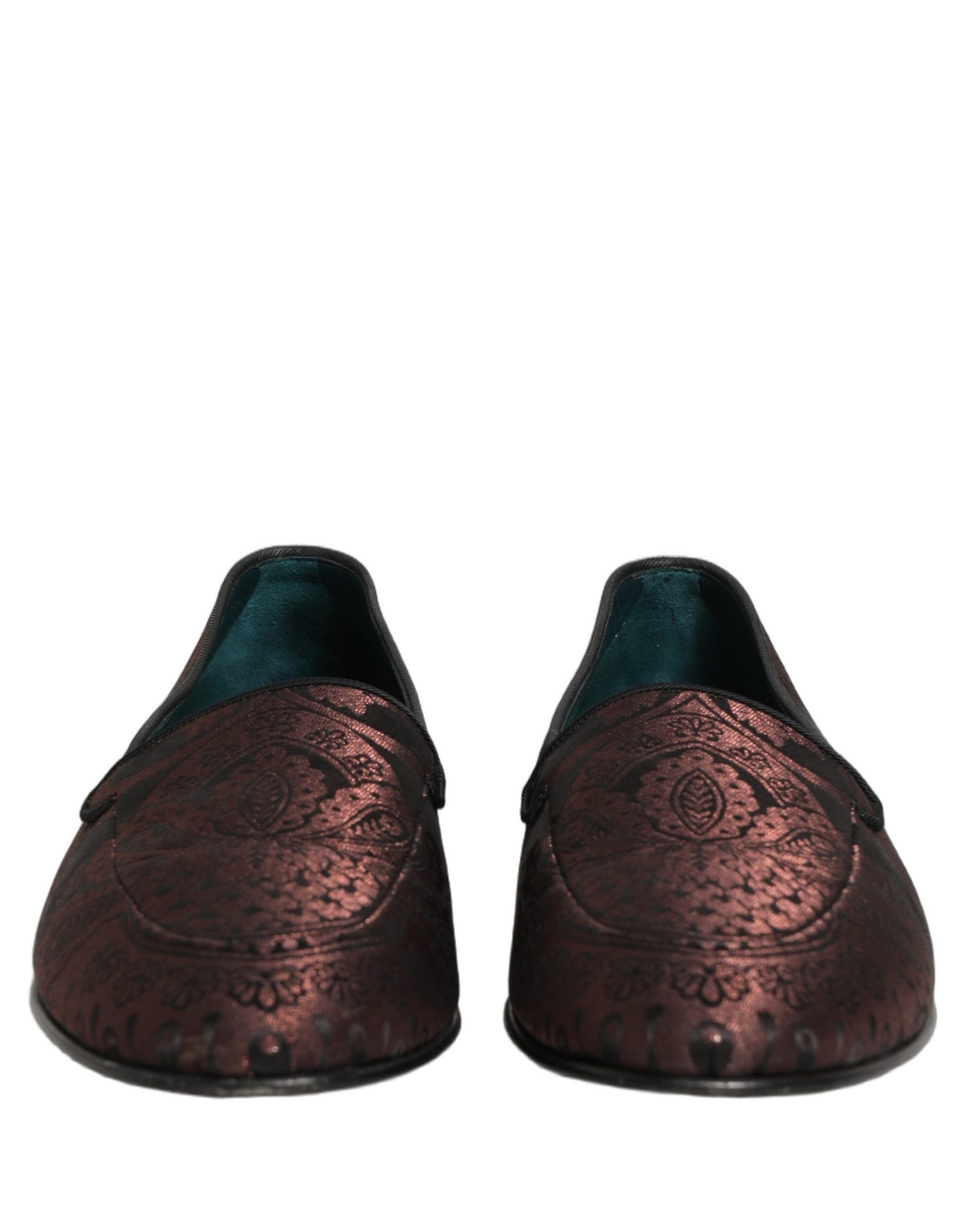 Mocassins à enfiler en cuir jacquard marron Dolce & Gabbana