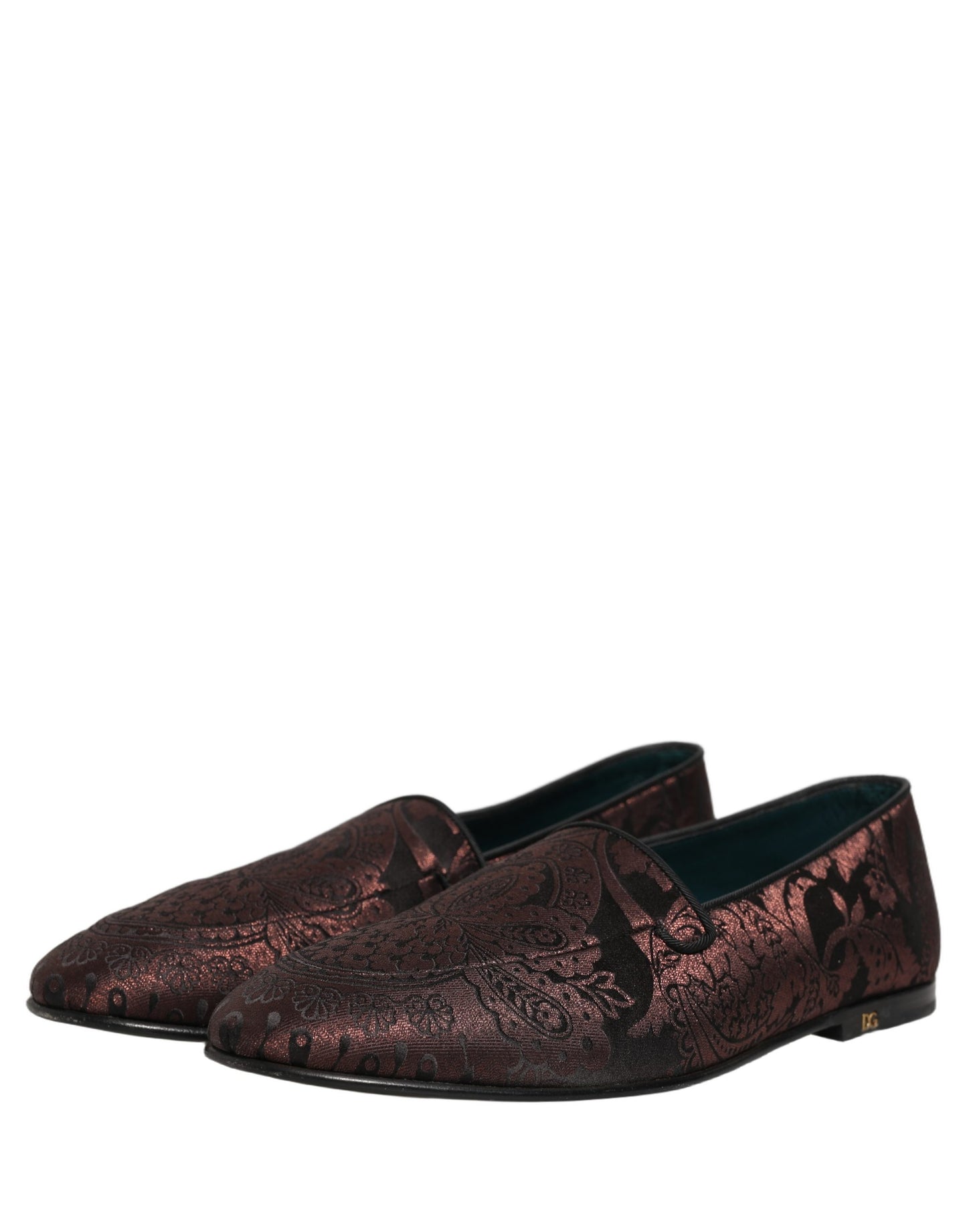 Mocassins à enfiler en cuir jacquard marron Dolce & Gabbana
