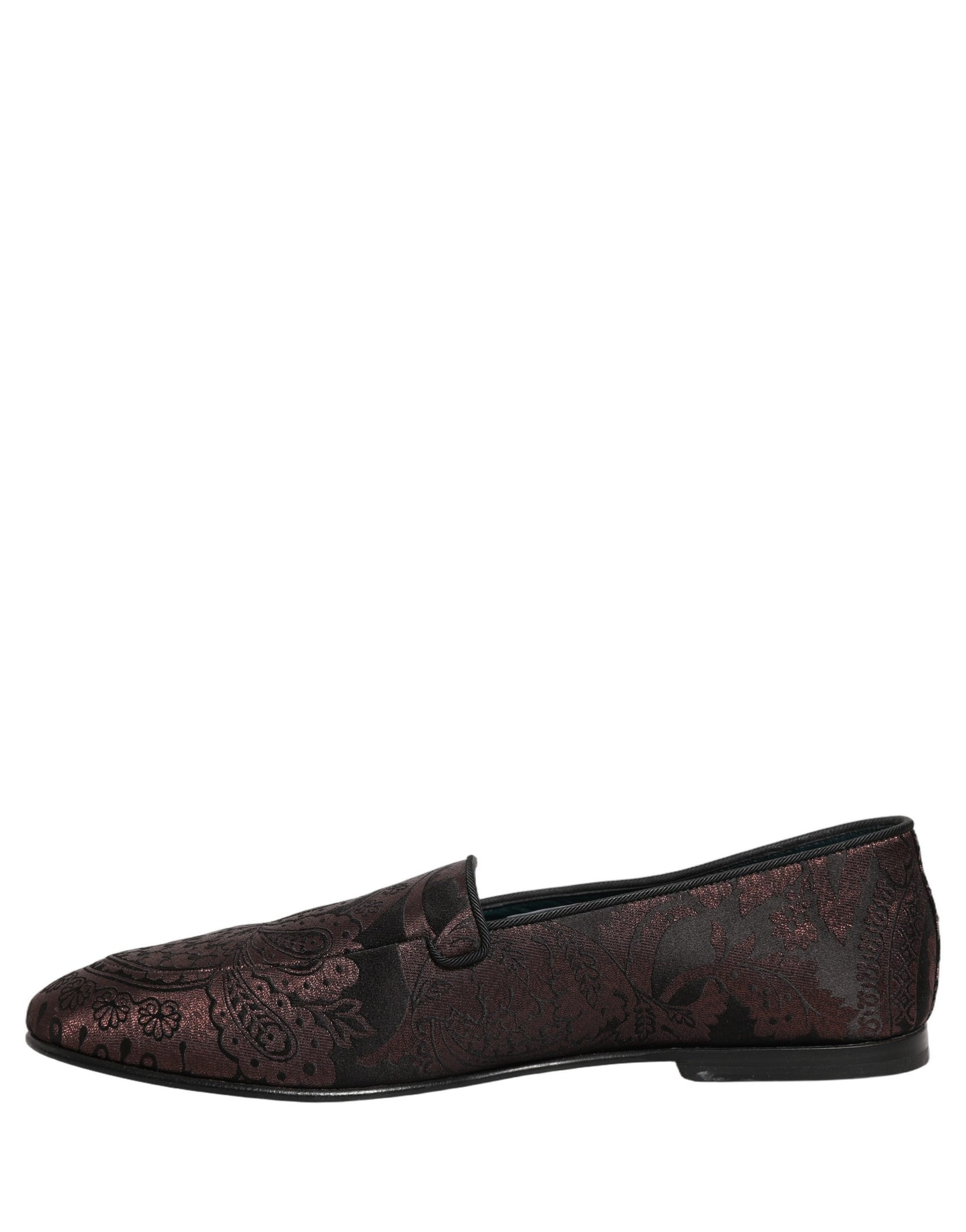 Mocassins à enfiler en cuir jacquard marron Dolce & Gabbana