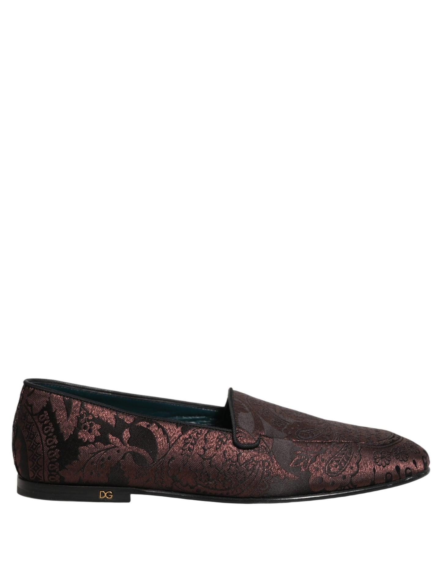 Mocassins à enfiler en cuir jacquard marron Dolce & Gabbana