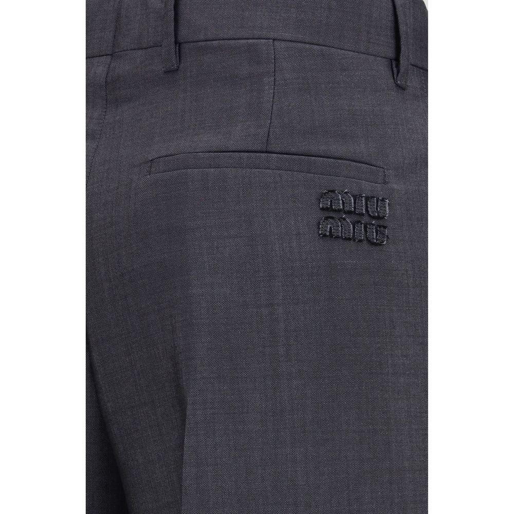 Pantalon de costume Oves Aries en laine grise Miu Miu