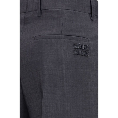 Pantalon de costume Oves Aries en laine grise Miu Miu