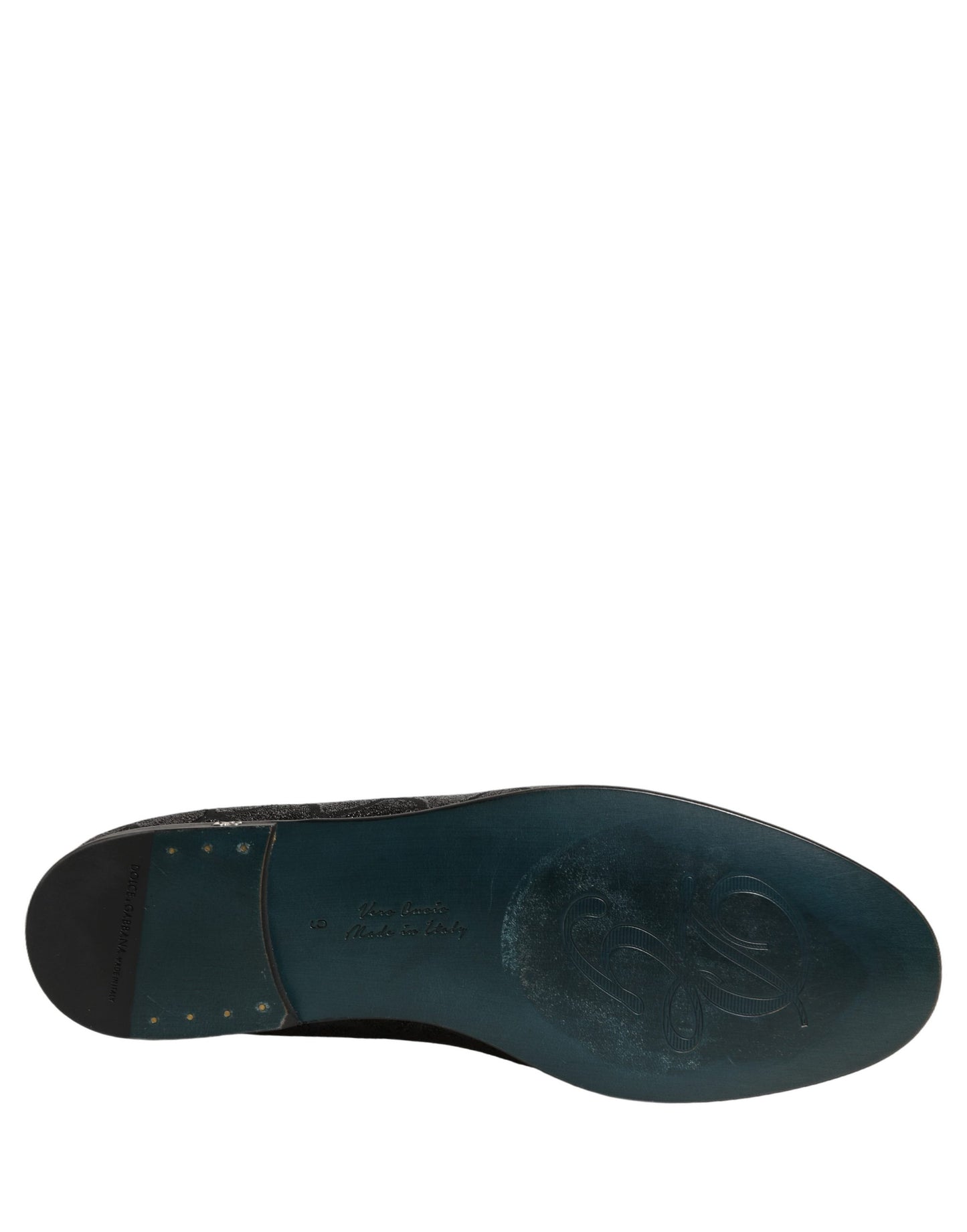 Zapatos de vestir tipo mocasín Dolce & Gabbana de brocado con purpurina negra para hombre