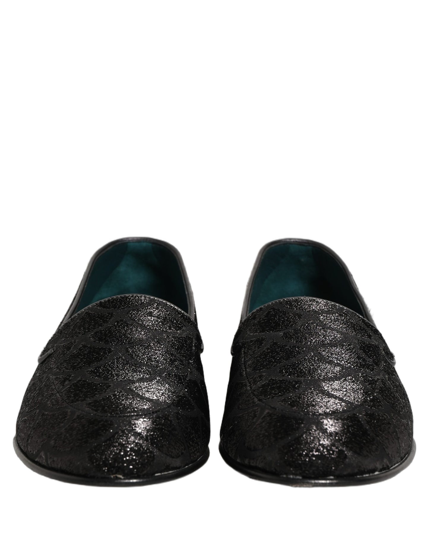 Zapatos de vestir tipo mocasín Dolce & Gabbana de brocado con purpurina negra para hombre