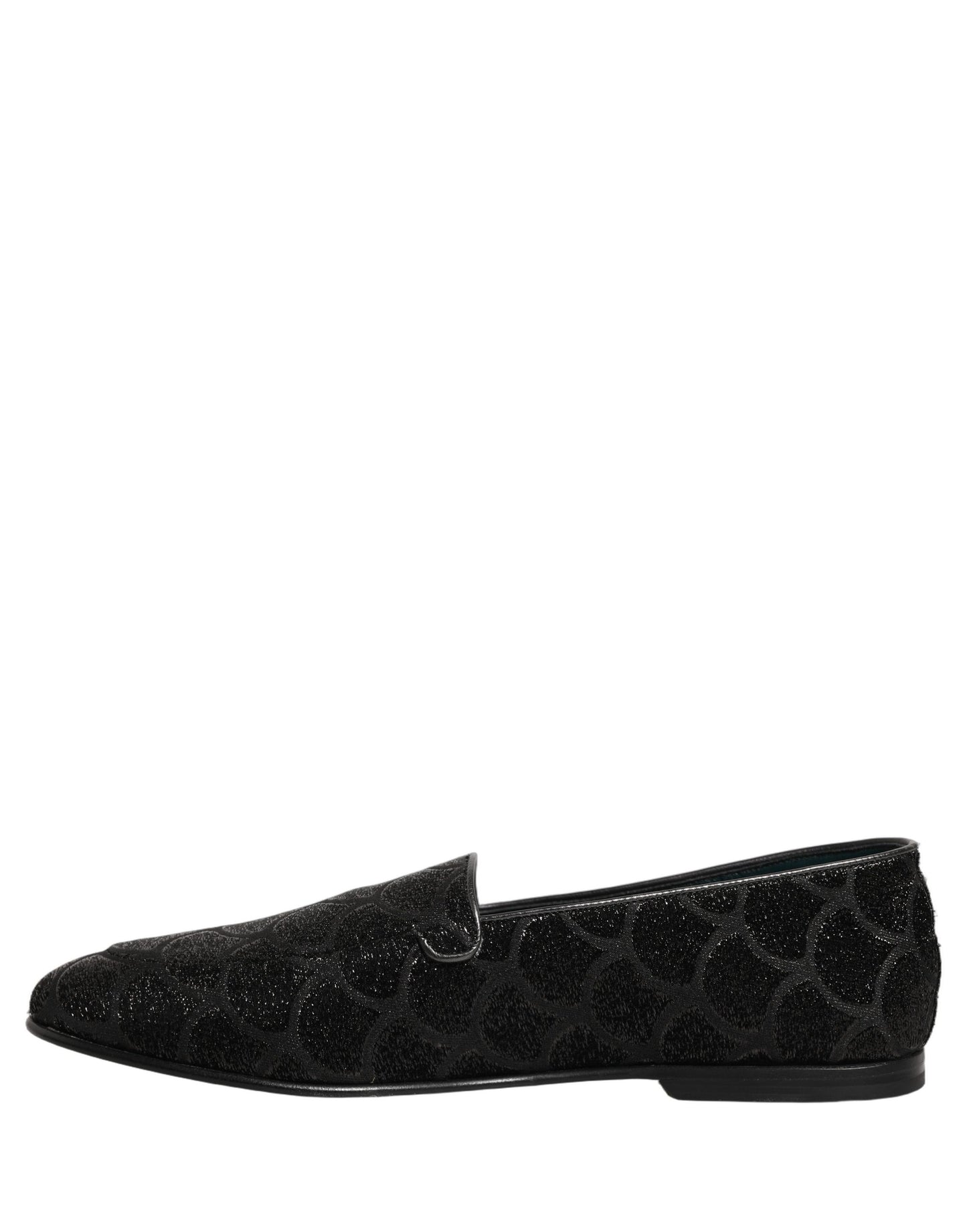 Zapatos de vestir tipo mocasín Dolce & Gabbana de brocado con purpurina negra para hombre