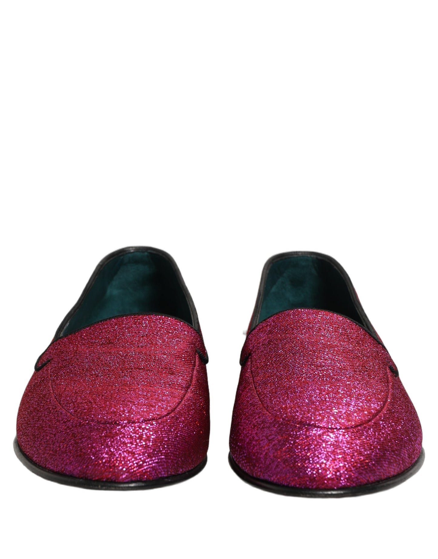 Mocasines Dolce & Gabbana de brillo rosa con logo de lurex