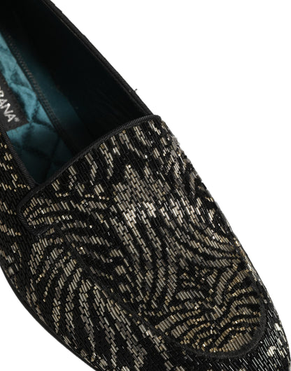 Chaussures mocassins Dolce & Gabbana ornés noir et argent