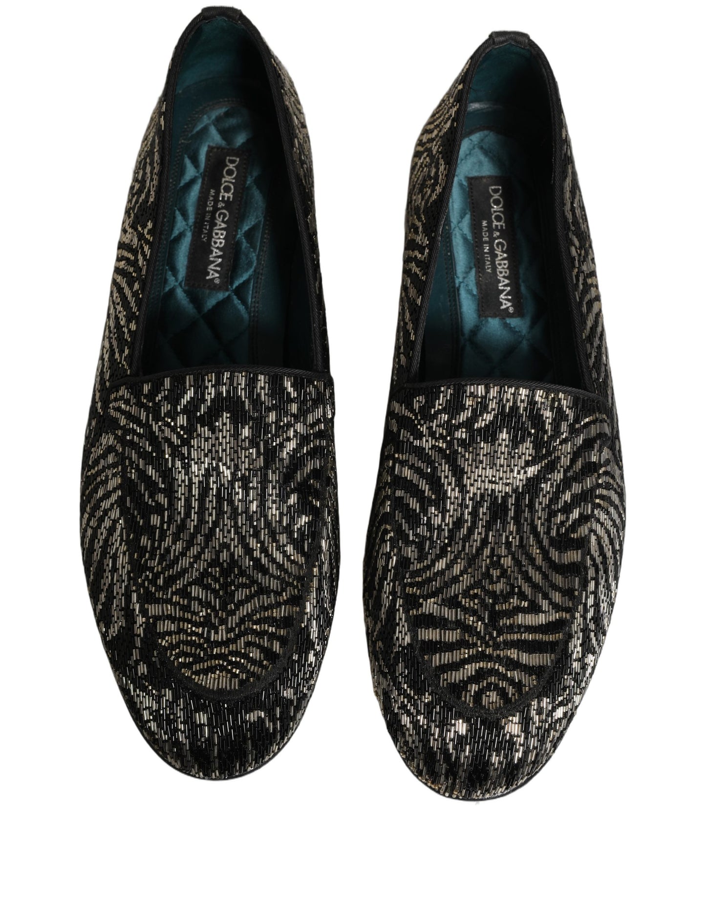 Chaussures mocassins Dolce & Gabbana ornés noir et argent