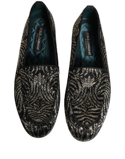 Chaussures mocassins Dolce & Gabbana ornés noir et argent