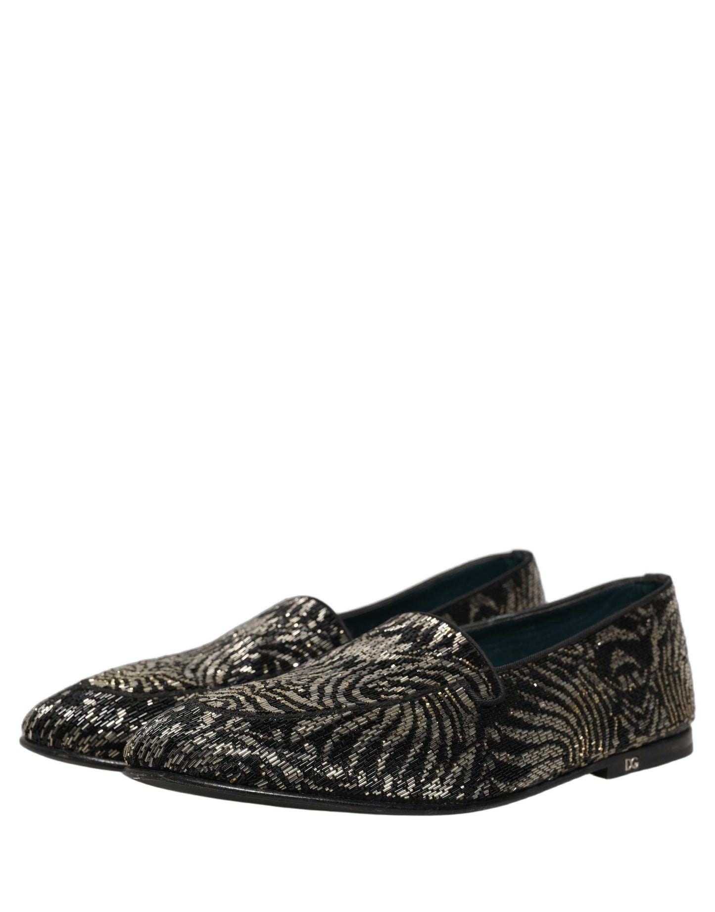 Chaussures mocassins Dolce & Gabbana ornés noir et argent