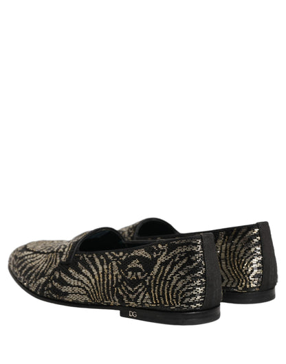 Chaussures mocassins Dolce & Gabbana ornés noir et argent