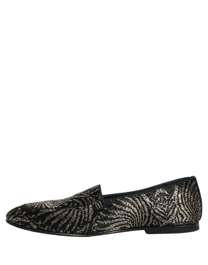 Chaussures mocassins Dolce & Gabbana ornés noir et argent