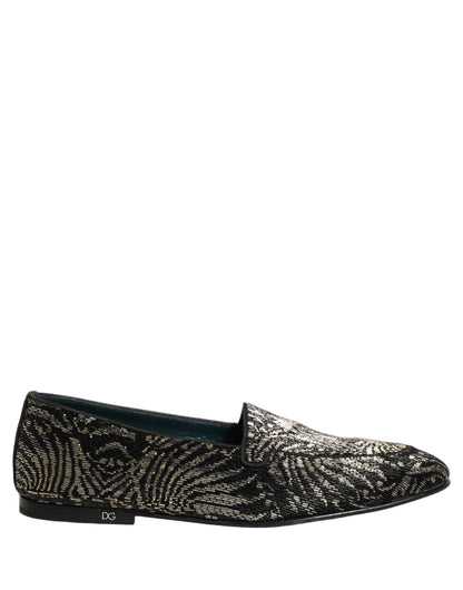 Chaussures mocassins Dolce & Gabbana ornés noir et argent
