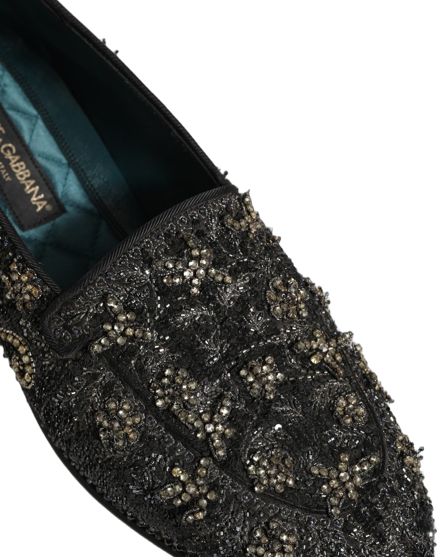 Chaussures Mocassins Dolce & Gabbana Noirs Ornés de Strass
