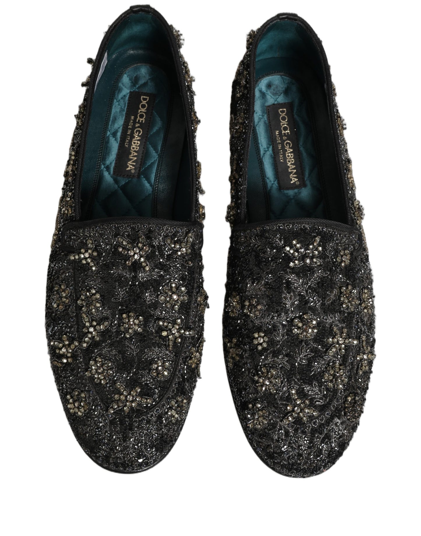 Chaussures Mocassins Dolce & Gabbana Noirs Ornés de Strass