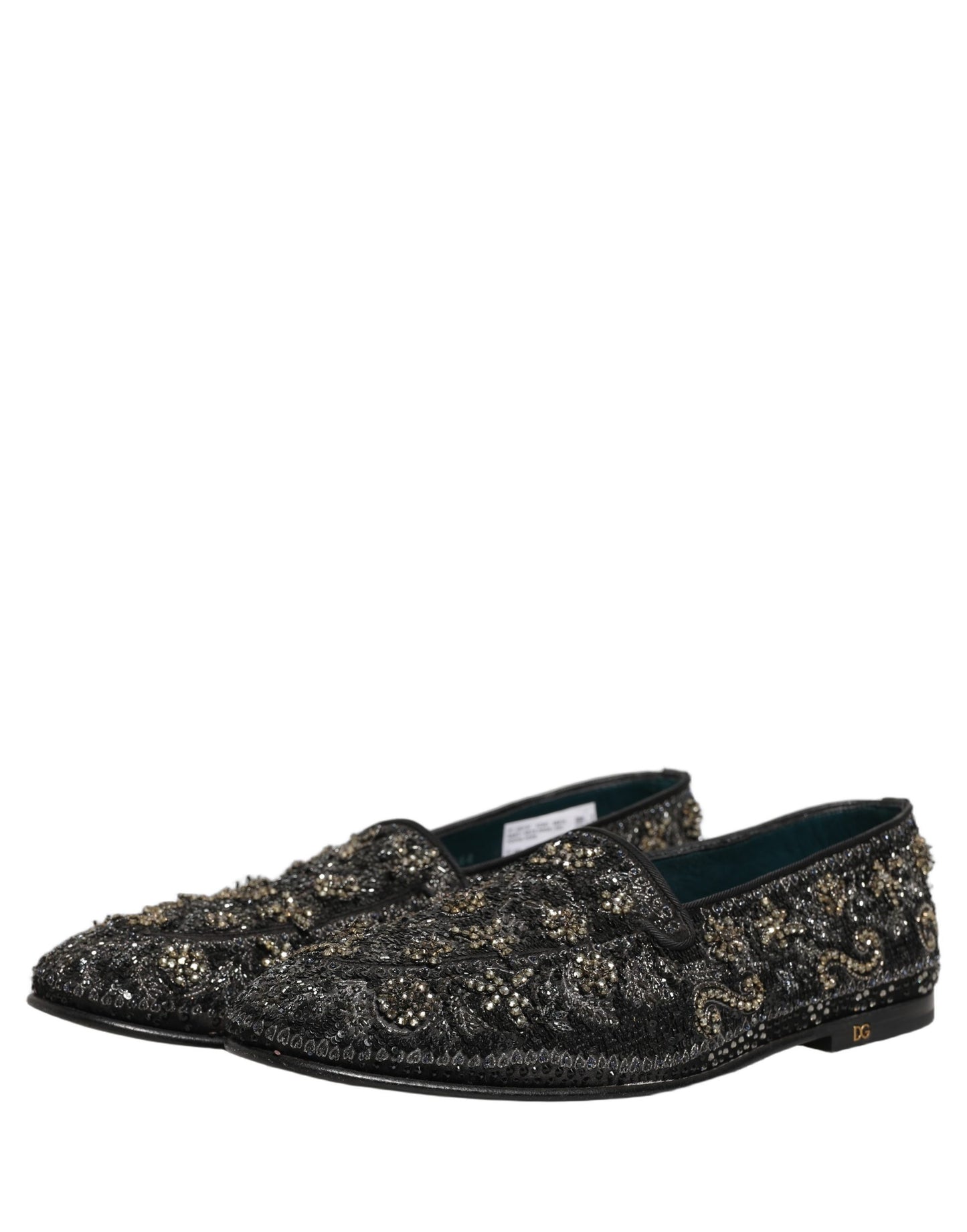 Chaussures Mocassins Dolce & Gabbana Noirs Ornés de Strass