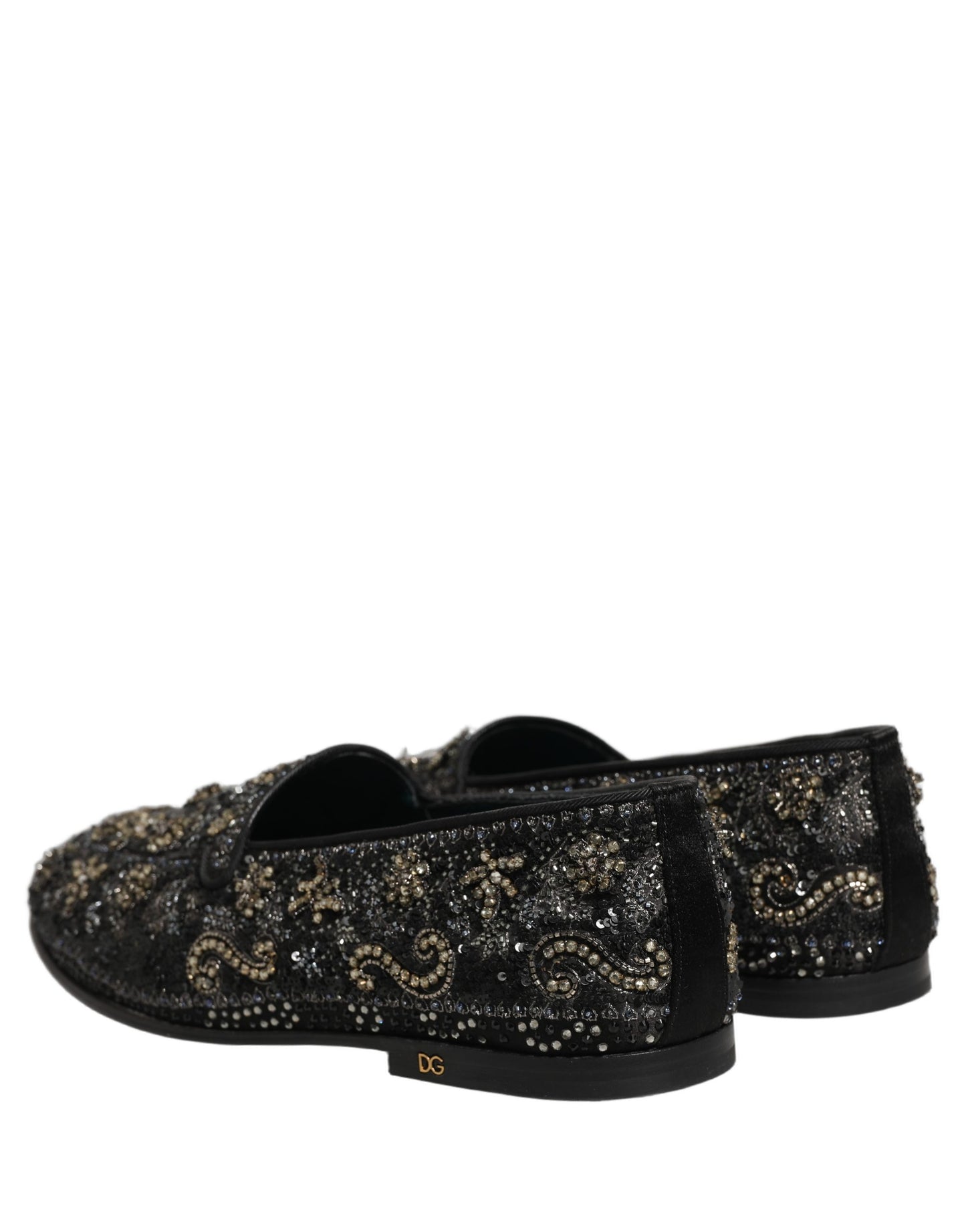 Chaussures Mocassins Dolce & Gabbana Noirs Ornés de Strass