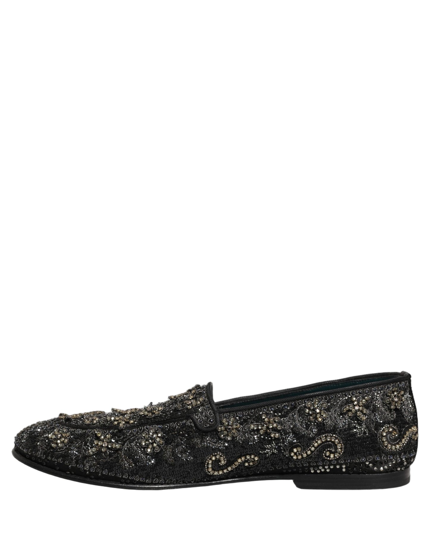 Chaussures Mocassins Dolce & Gabbana Noirs Ornés de Strass