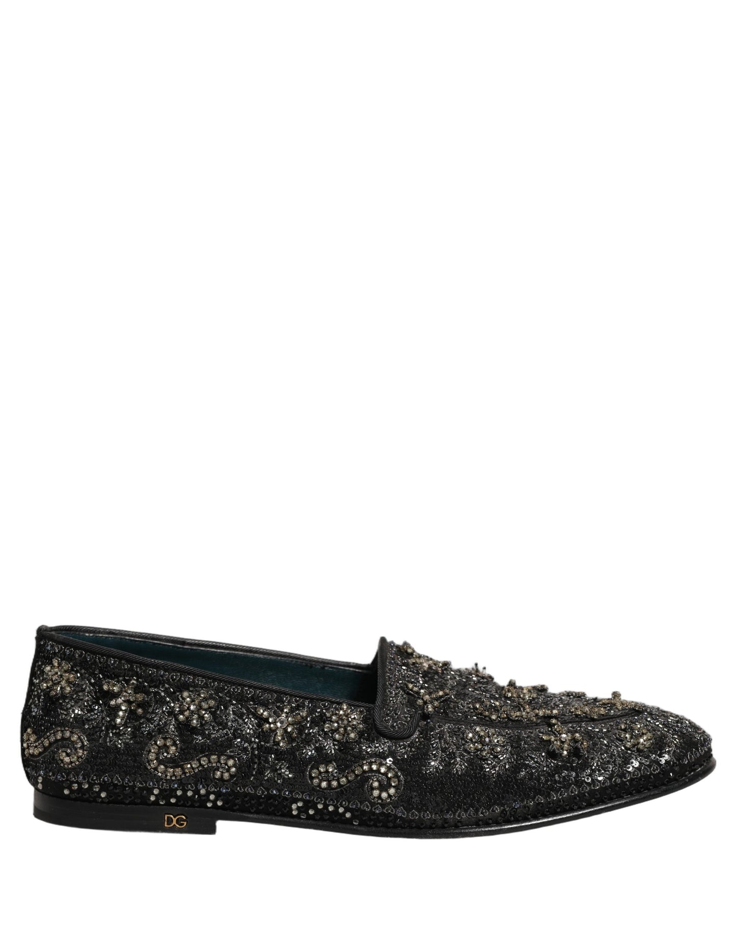 Chaussures Mocassins Dolce & Gabbana Noirs Ornés de Strass