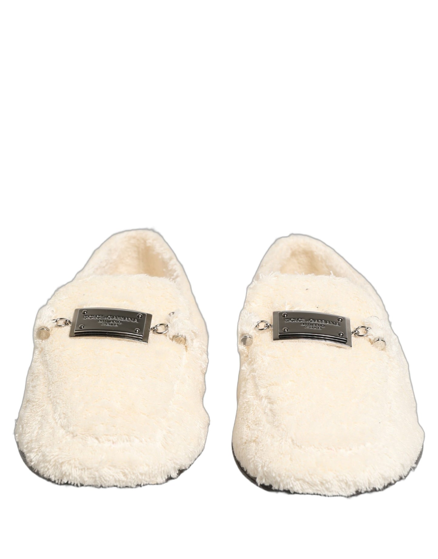 Zapatos mocasines de vestir para hombre Dolce & Gabbana de piel de oveja blanca