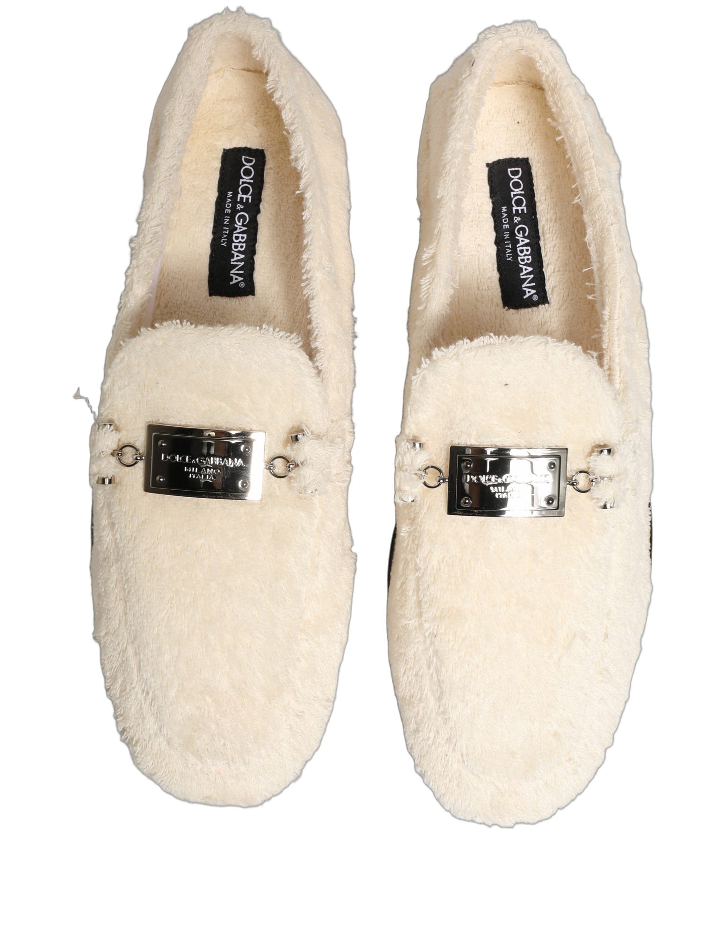 Zapatos mocasines de vestir para hombre Dolce & Gabbana de piel de oveja blanca