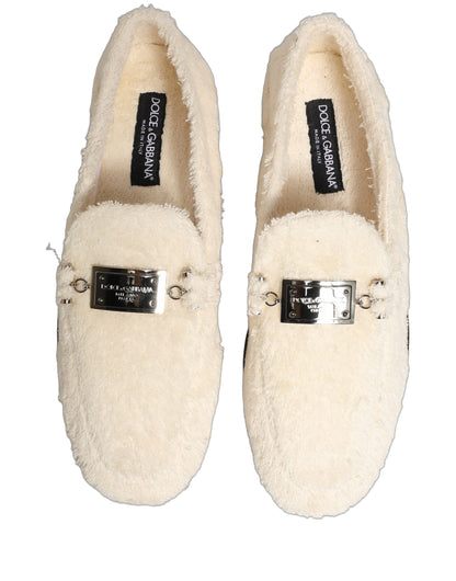 Zapatos mocasines de vestir para hombre Dolce & Gabbana de piel de oveja blanca