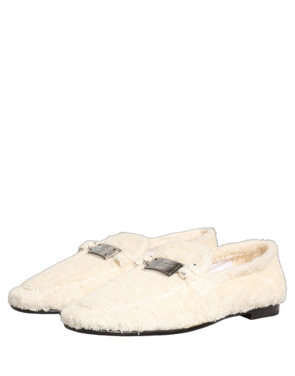 Zapatos mocasines de vestir para hombre Dolce & Gabbana de piel de oveja blanca