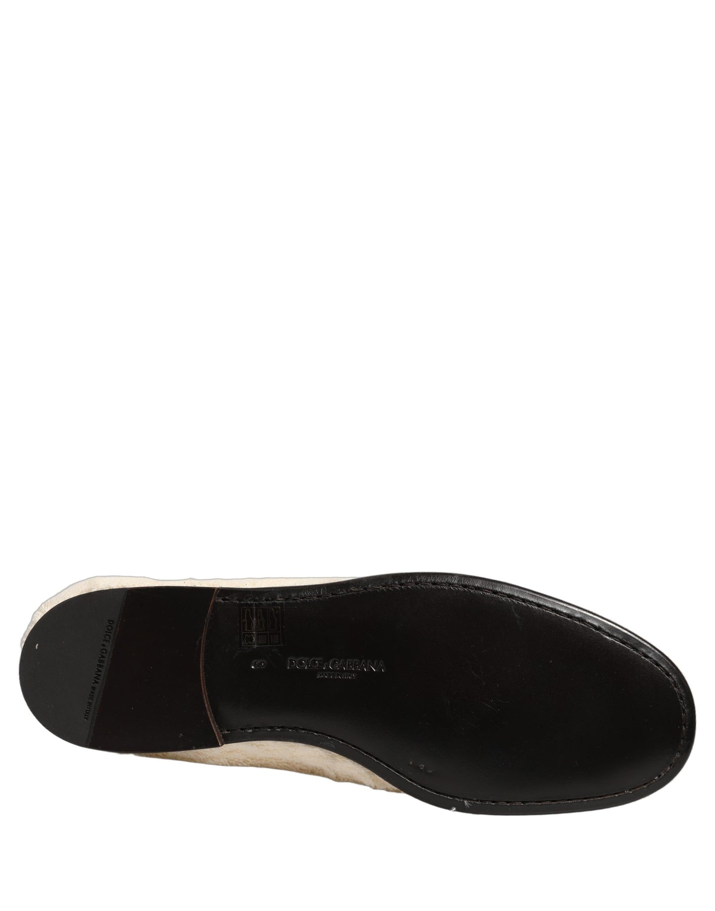 Zapatos mocasines de vestir para hombre Dolce & Gabbana de piel de oveja blanca