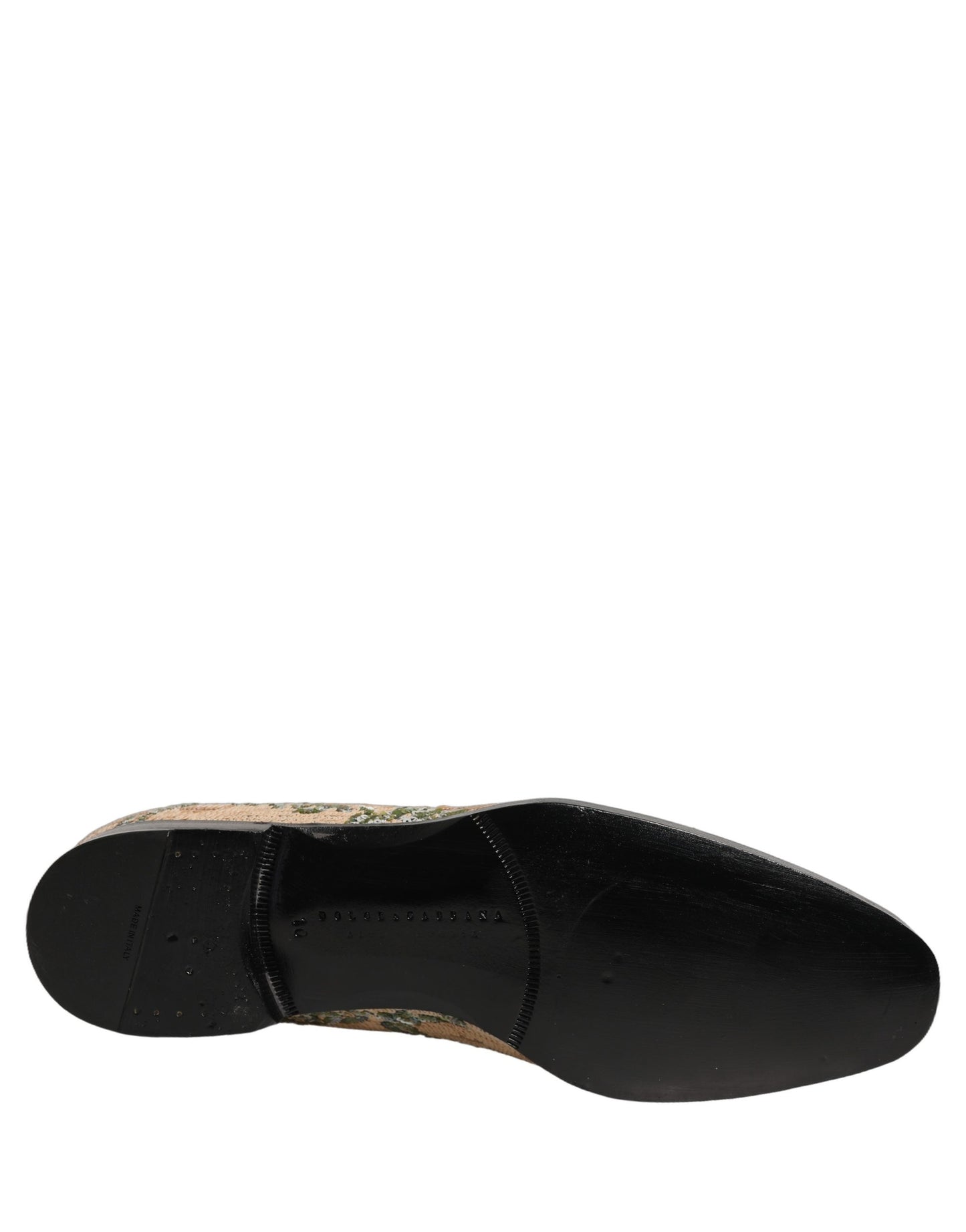 Zapatos Mocasín Dolce & Gabbana Beige Bordados de Lentejuelas