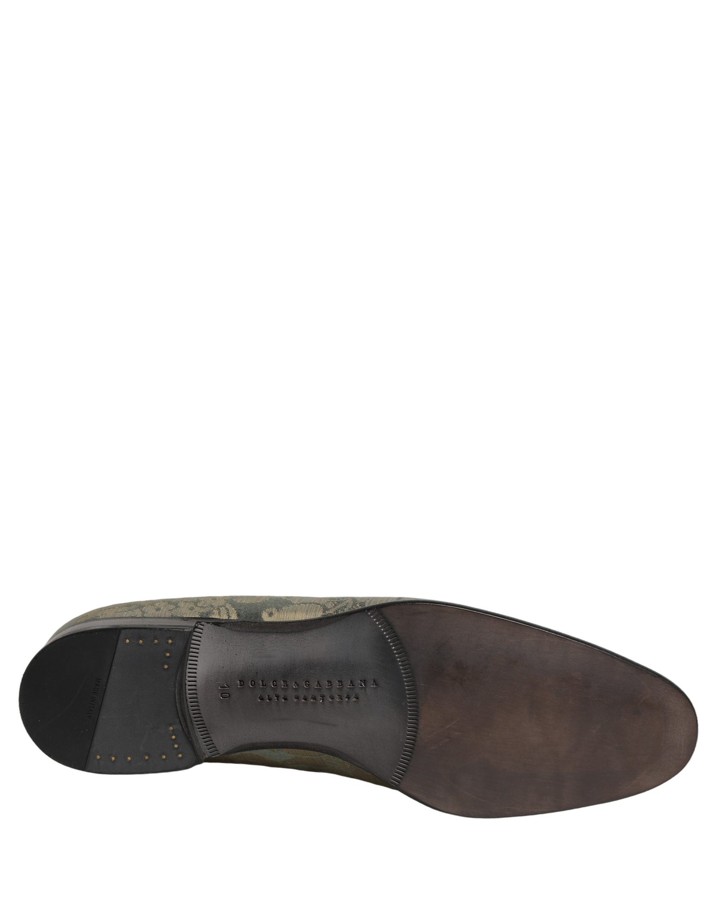 Chaussures mocassins à enfiler en jacquard floral doré Dolce & Gabbana