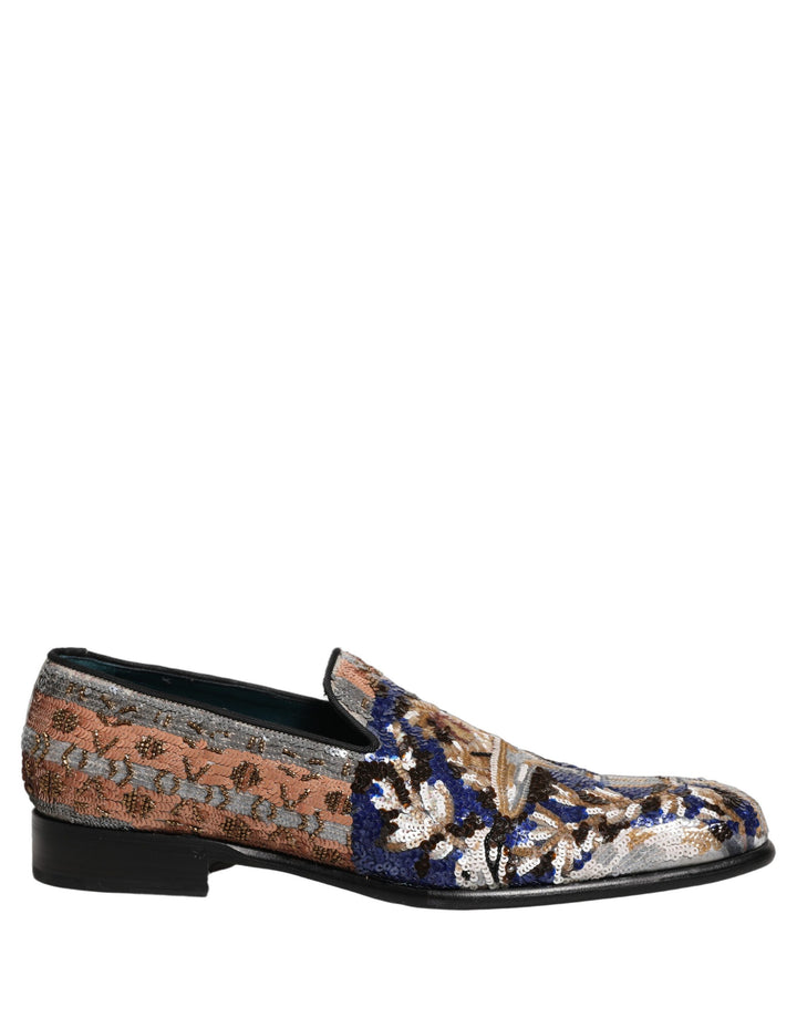 Zapatos Mocasines Dolce & Gabbana Multicolor Bordados con Lentejuelas