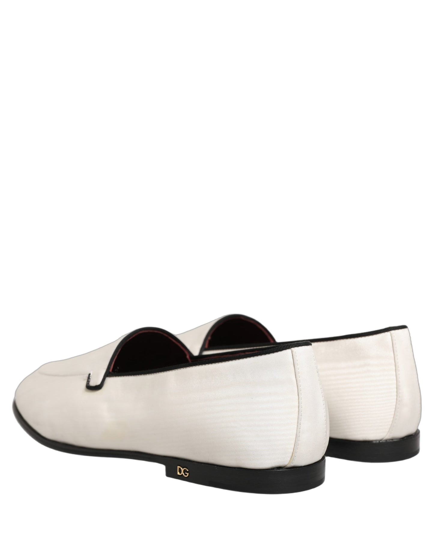 Zapatos mocasines planos Dolce & Gabbana de terciopelo blanco para hombre