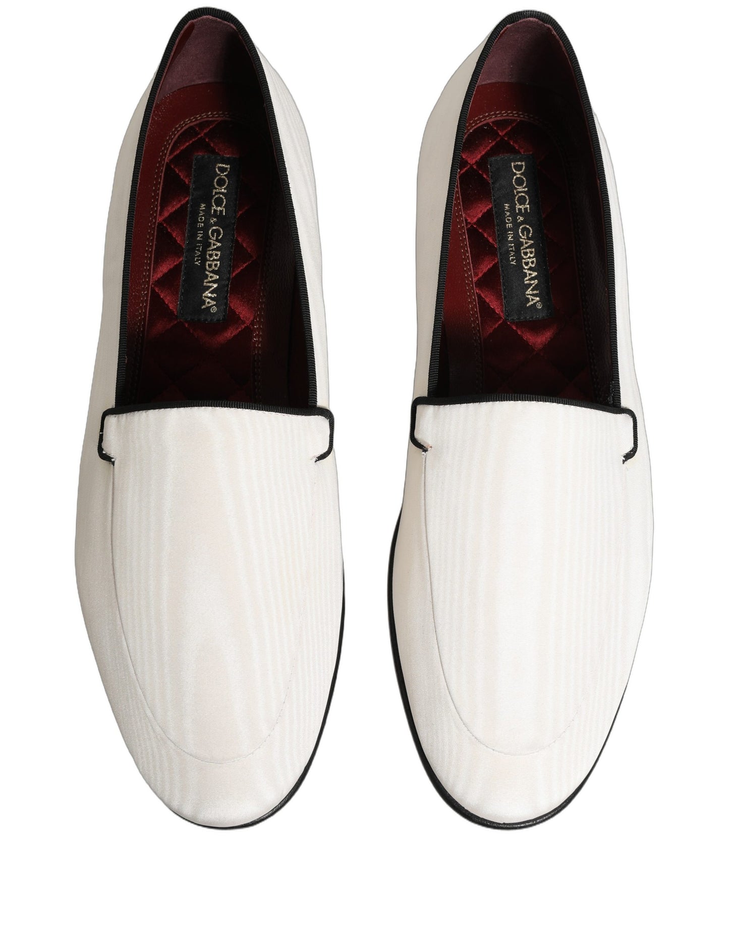 Zapatos mocasines planos Dolce & Gabbana de terciopelo blanco para hombre