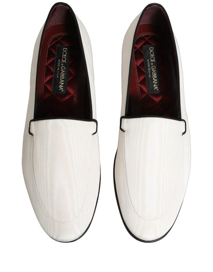 Zapatos mocasines planos Dolce & Gabbana de terciopelo blanco para hombre