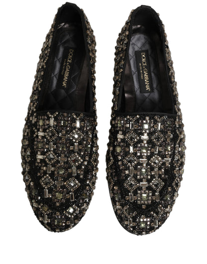 Mocasines Dolce & Gabbana negros con adornos de cristal