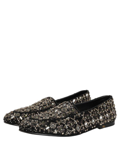 Mocasines Dolce & Gabbana negros con adornos de cristal
