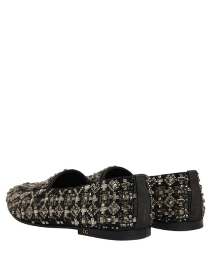 Mocasines Dolce & Gabbana negros con adornos de cristal