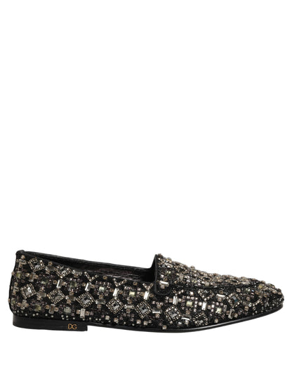Mocasines Dolce & Gabbana negros con adornos de cristal