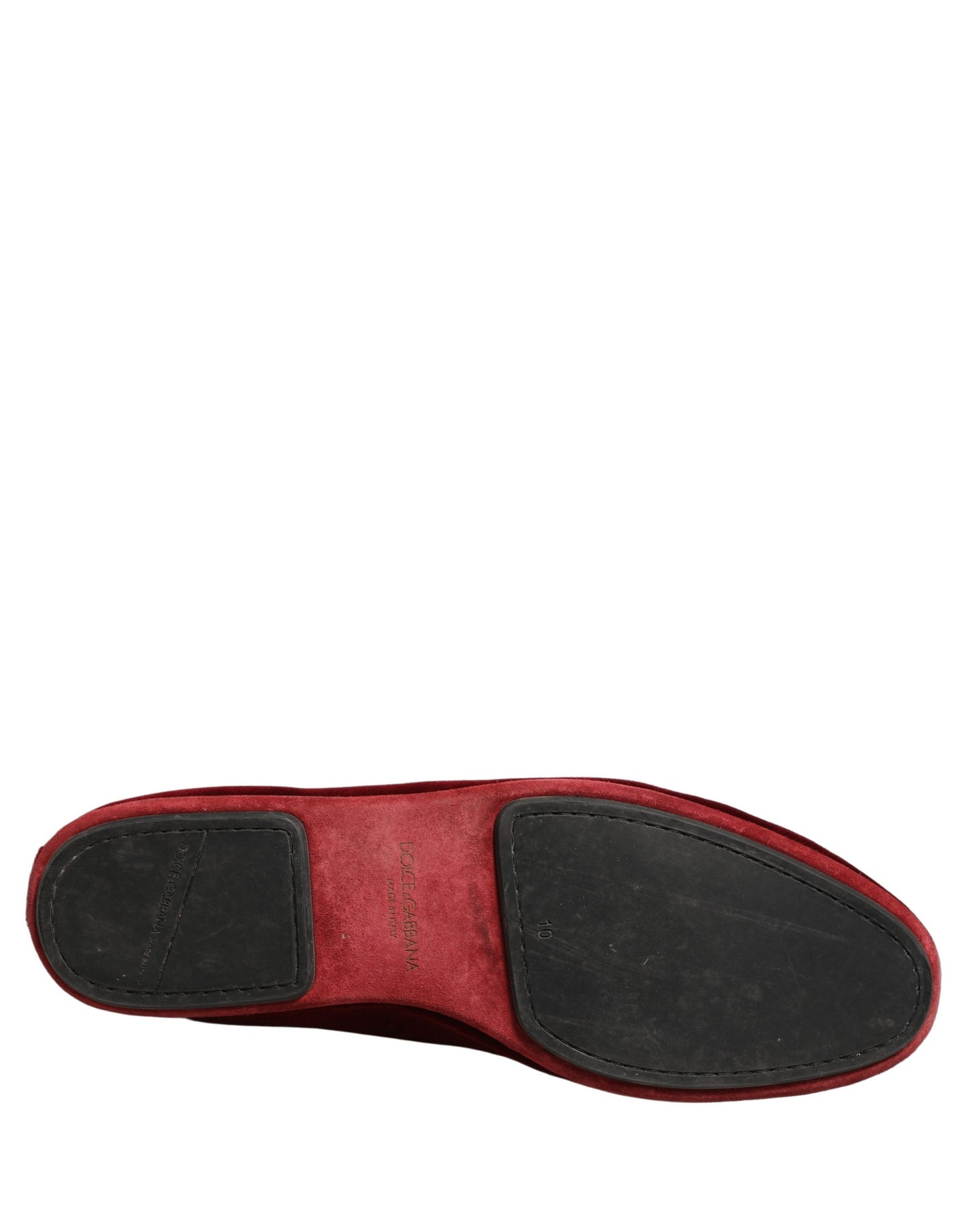 Mocasines Dolce & Gabbana de terciopelo granate para hombre