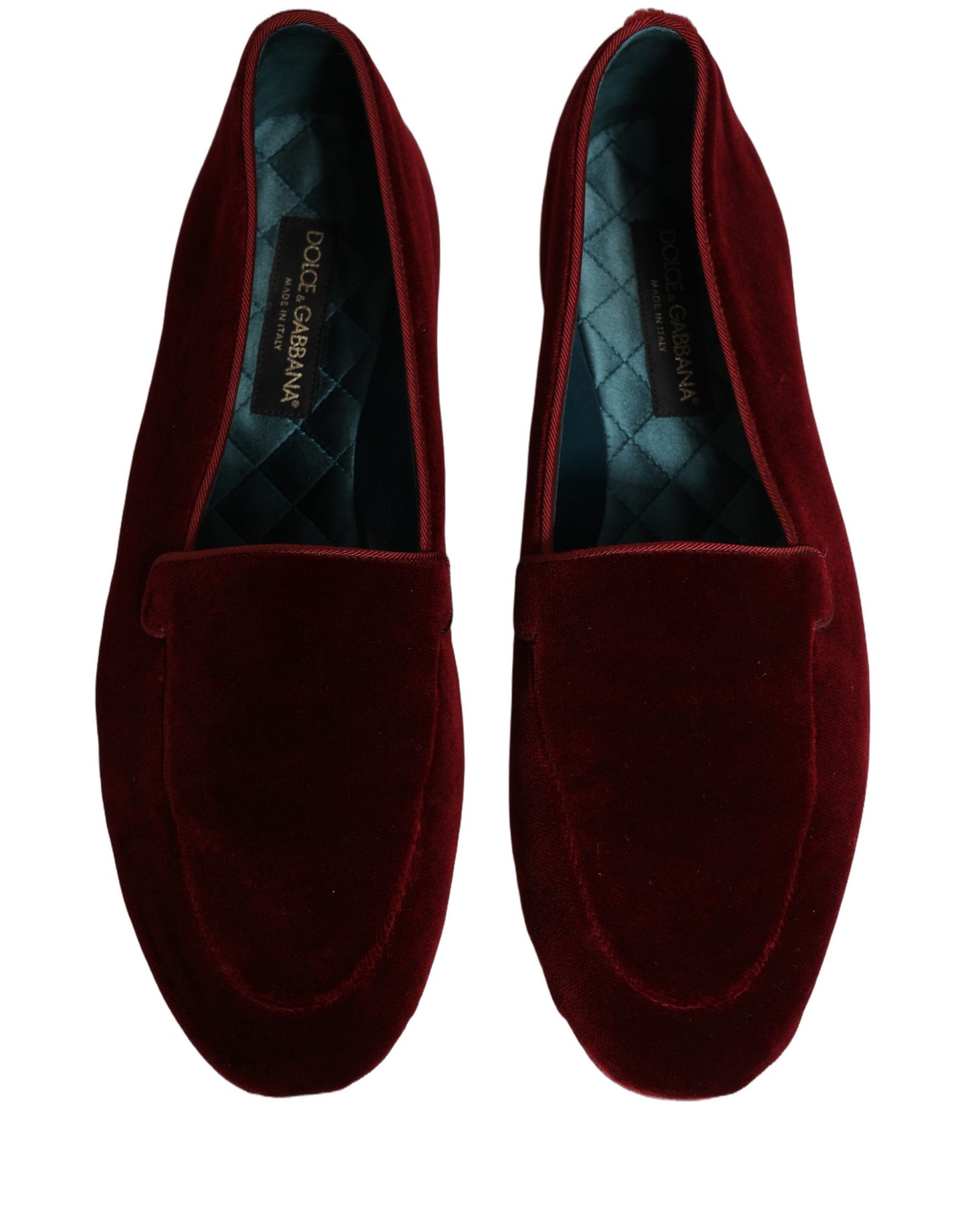 Mocasines Dolce & Gabbana de terciopelo granate para hombre