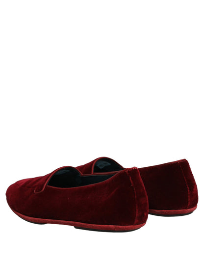 Mocasines Dolce & Gabbana de terciopelo granate para hombre